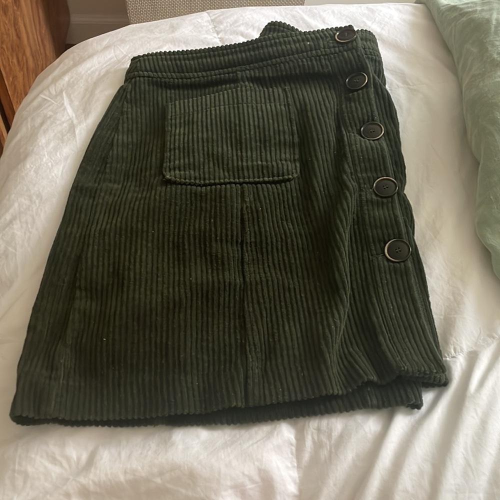 Forest green corduroy skirt